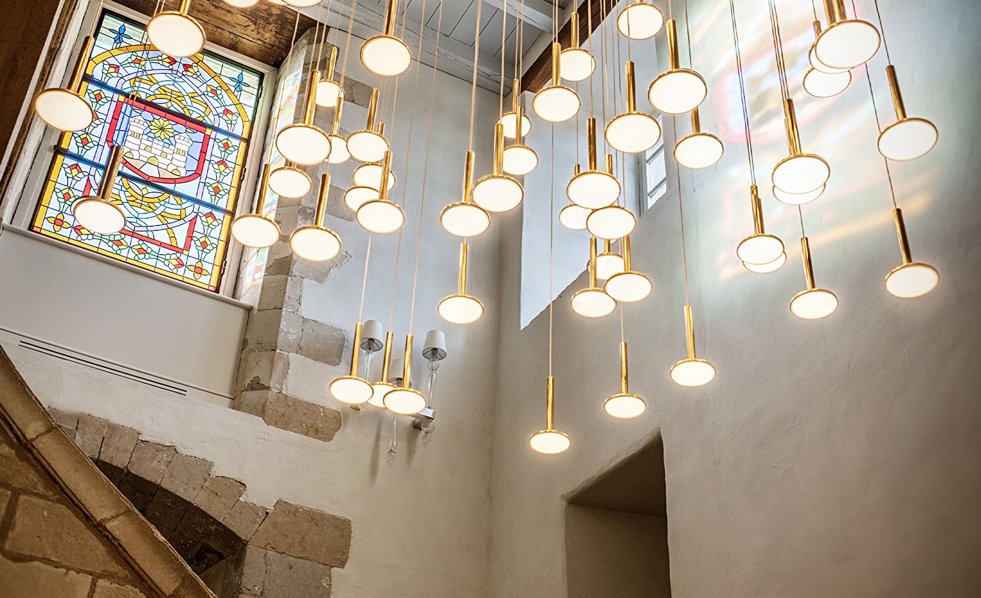 Detail luminaires vitrail