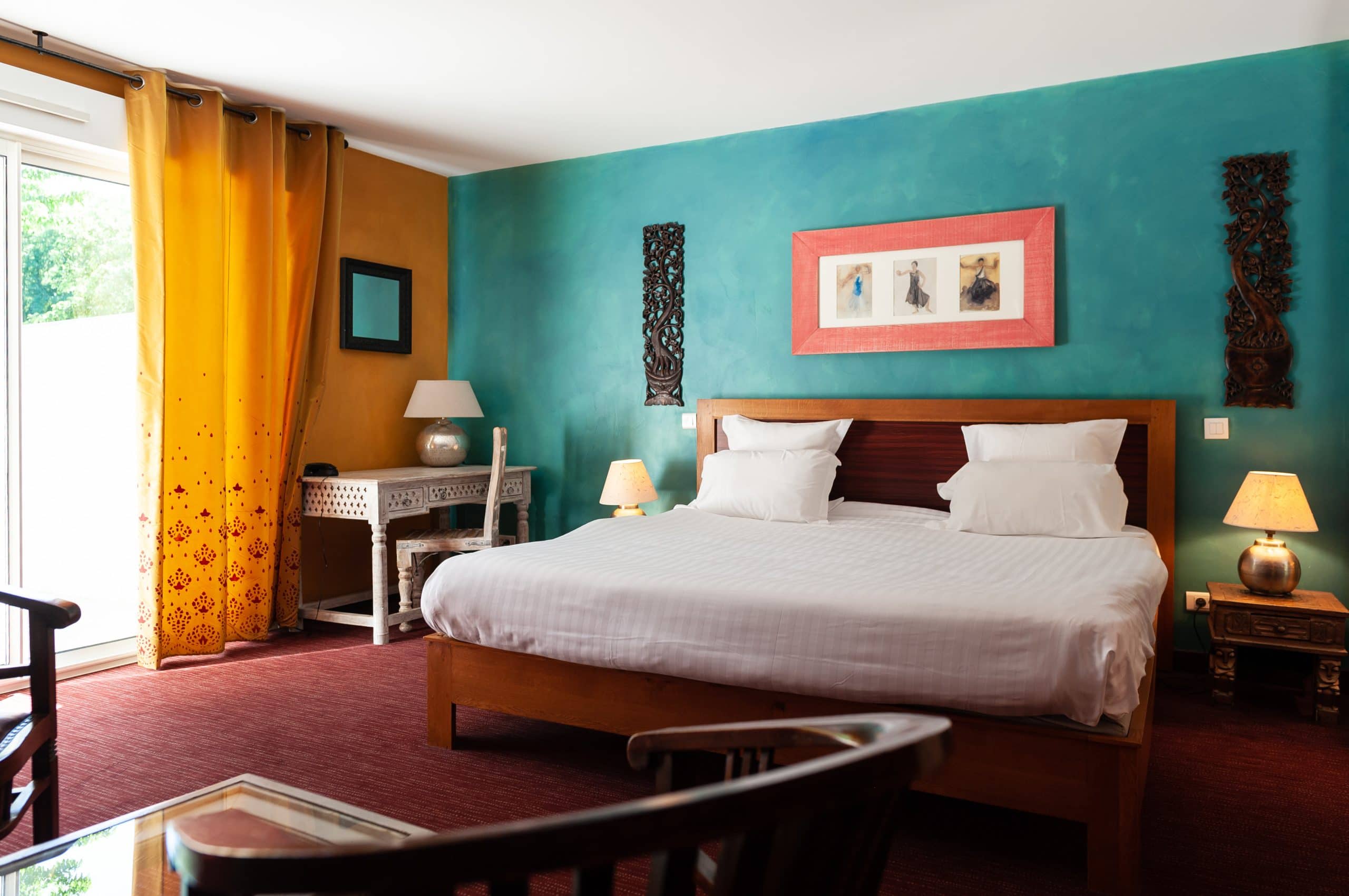 Chambre double turquoise