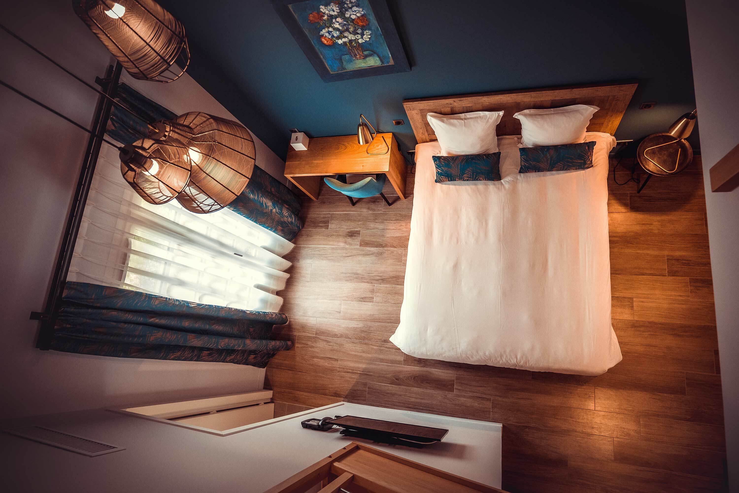 Chambre double bleue vue