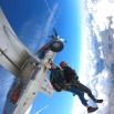Saut tandem parachute juste après largage en avion