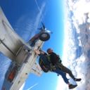 Saut tandem parachute juste après largage en avion