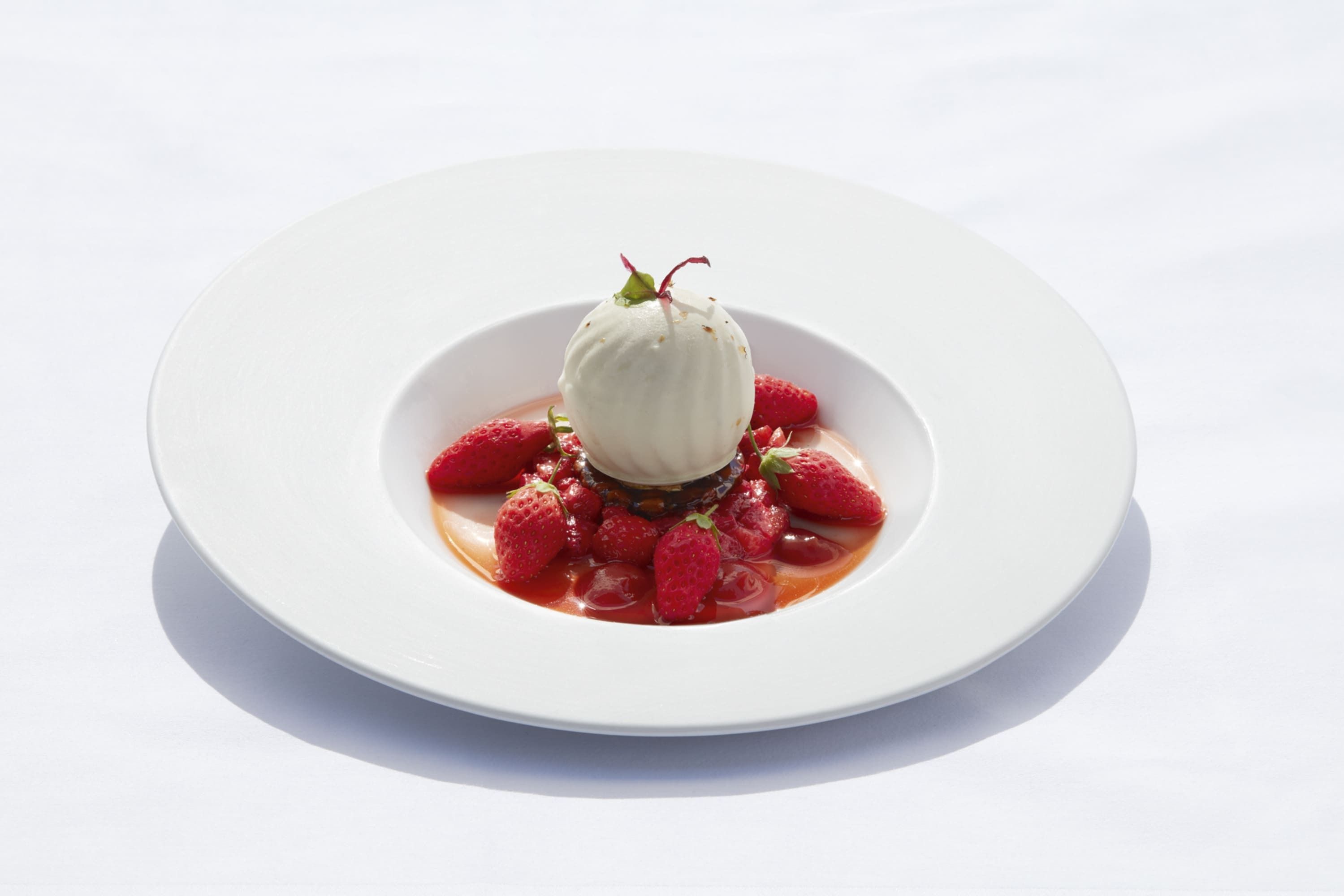 Detail dessert fraises