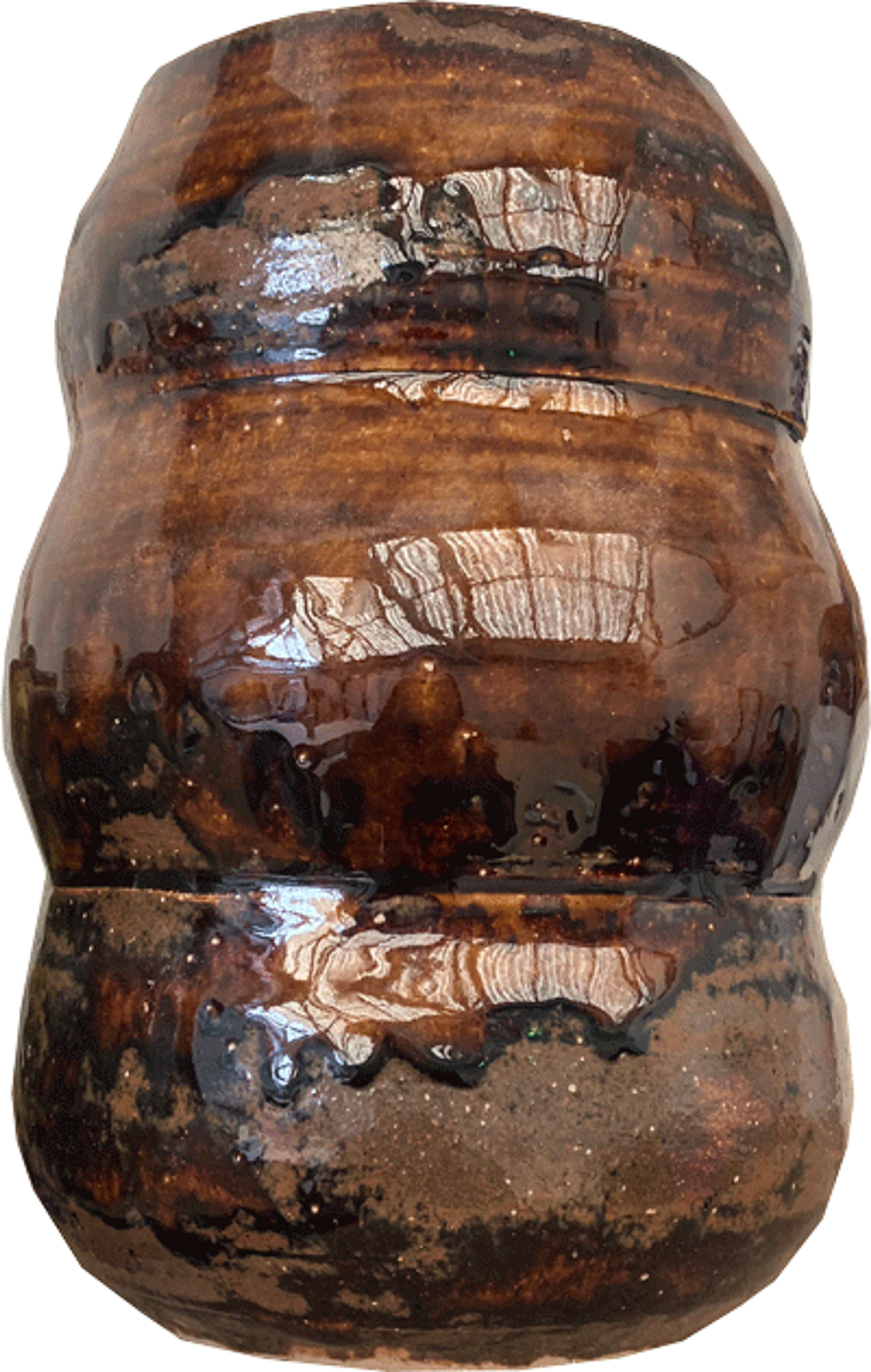 A pot with brown glaze