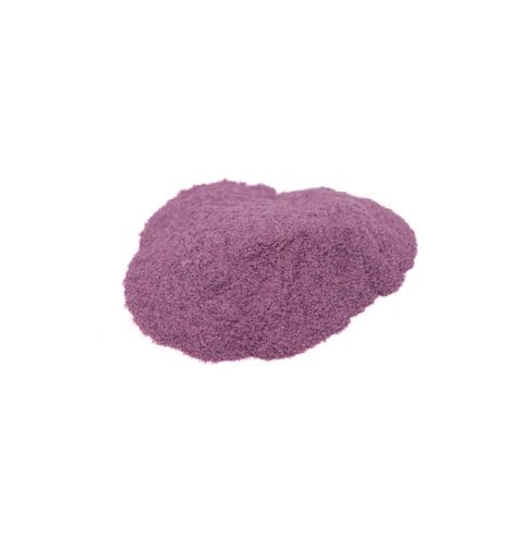 A small heap of powdered enamel in dusty mauve-pink, finely milled and soft-edged.