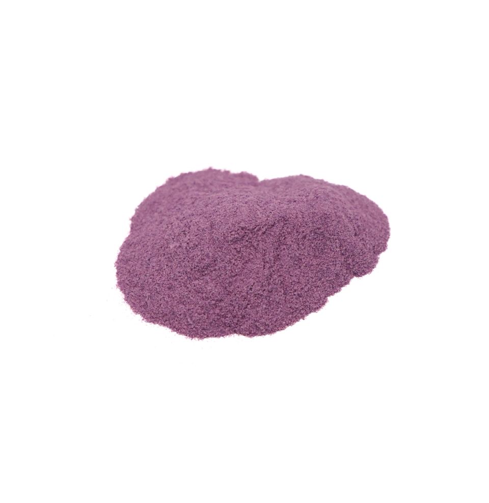 A small heap of powdered enamel in dusty mauve-pink, finely milled and soft-edged.