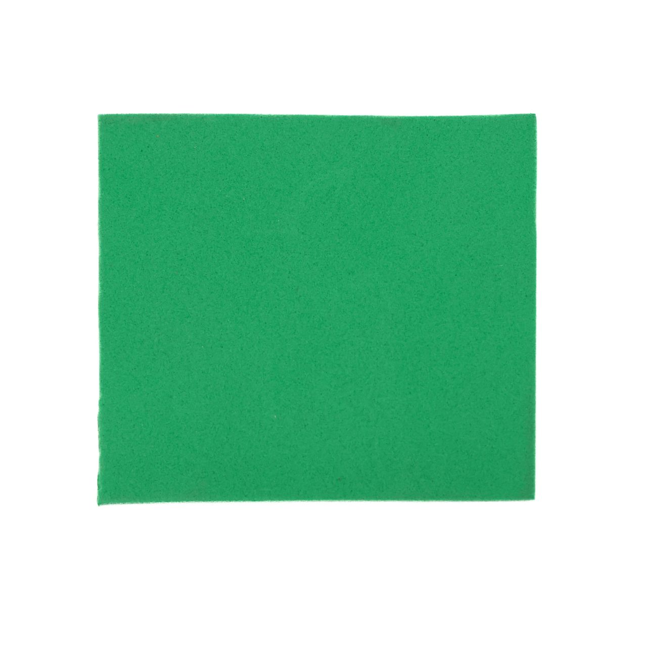 A square sheet of dense foam in bright grass green, its surface flat and evenly matte.