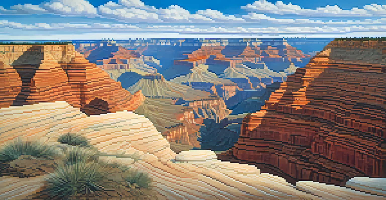 A close-up of the Navajo Sandstone in the Grand Canyon, showcasing its red and orange hues and textured surface.