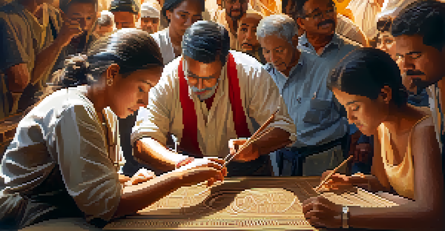 An artisan demonstrating traditional crafting techniques at a festival, with attendees observing the intricate details of the handmade item.