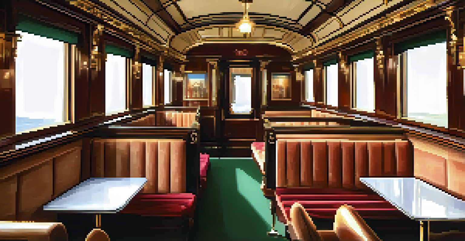 Luxurious interior of a Pennsylvania Railroad train car featuring elegant furnishings and warm sunlight.