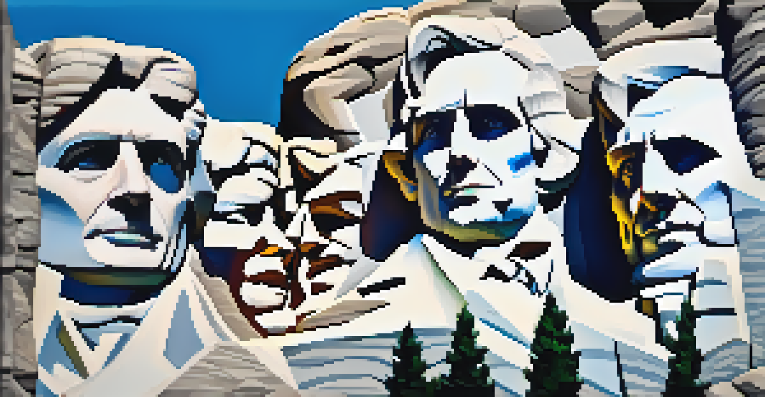 Close-up of Abraham Lincoln's face carved into Mount Rushmore, emphasizing the granite texture and details.