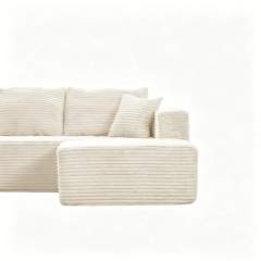 The U 93″ Compressed Modular Sofa, Right Chaise in Cream White — product detail 6