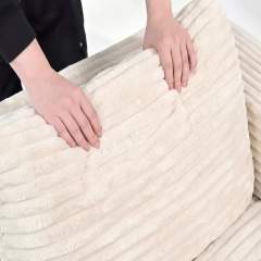 The L modular sectional in Cream White, right arm, view 3