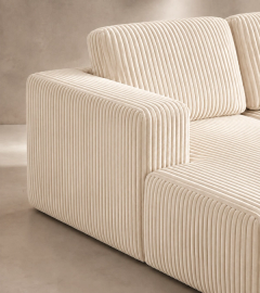 The Big U 118.5″ Compressed Modular Sofa, Left Chaise in Cream White — product detail 3