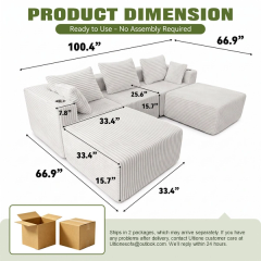 The Big UX Cream White dimensions; two packages; contact Ultionesofa@outlook.com