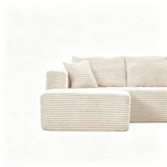 The Big U 118.5″ Compressed Modular Sofa, Left Chaise in Cream White — product detail 7
