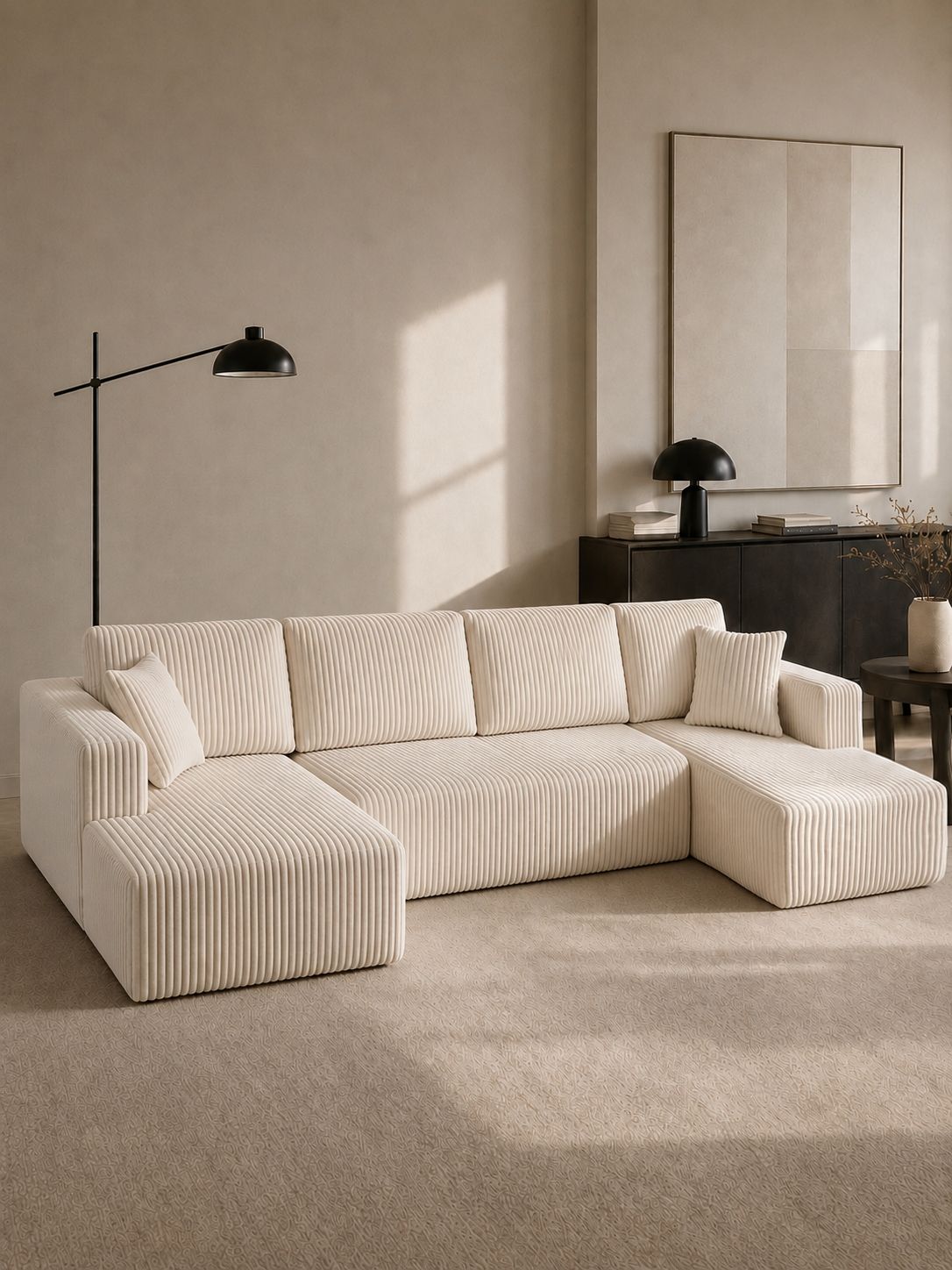BIG Modular Corduroy Sectional L Sofa with Left Chaise dimension preview
