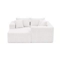 The L modular sectional in Cream White, right arm, view 4