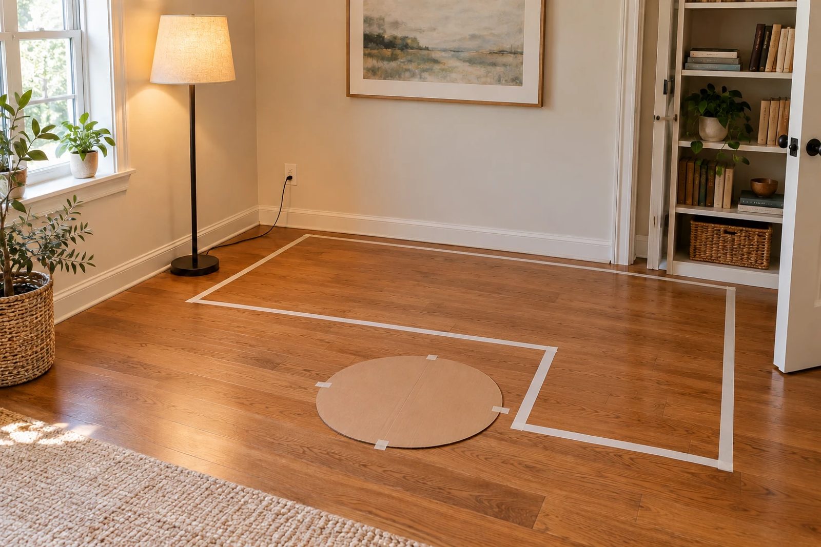Add the lamp, surface and bookshelf access to the floor trial.