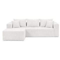 The L modular sectional in Cream White, right arm, view 5