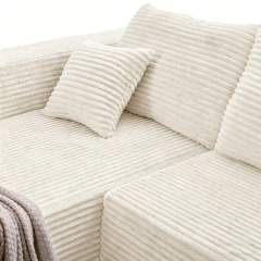The U modular sectional in Cream White, left arm, view 2