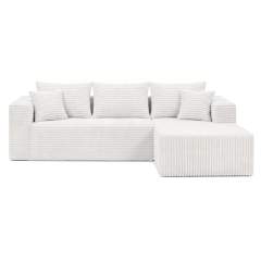 The L modular sectional in Cream White, left arm, view 5