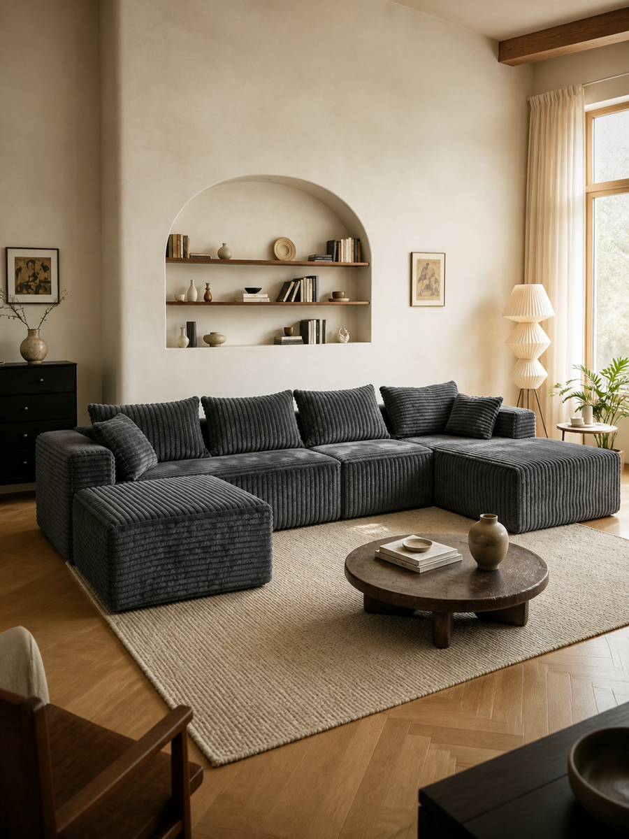 How to Place a Compressed U-Shaped Sofa in a Living Room