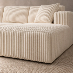 The Big U 118.5″ Compressed Modular Sofa, Left Chaise in Cream White — product detail 5