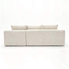 The L modular sectional in Cream White, left arm, view 6