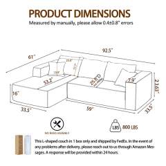 The L modular sectional in Cream White, right arm, view 6
