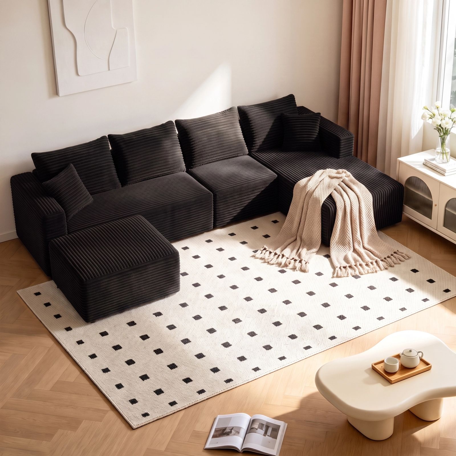 BIG U-Shaped Modular Sectional with Left Chaises