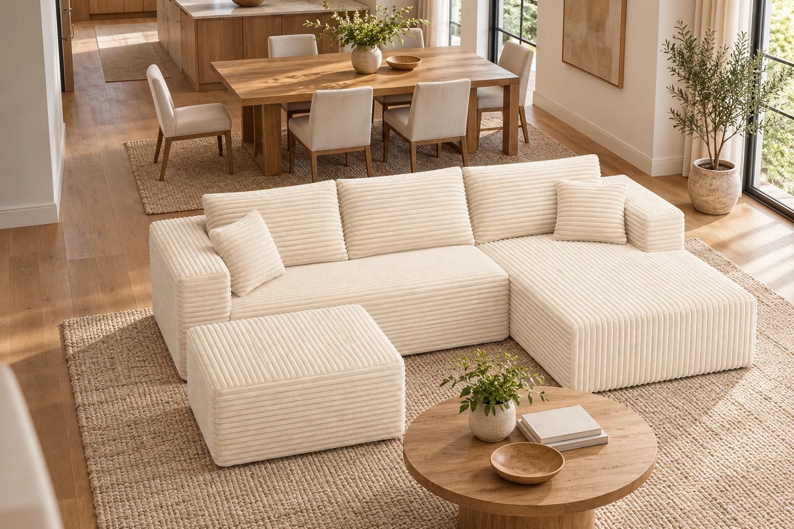 Draw the chair in use, not tucked under the table, when placing the living-zone boundary.