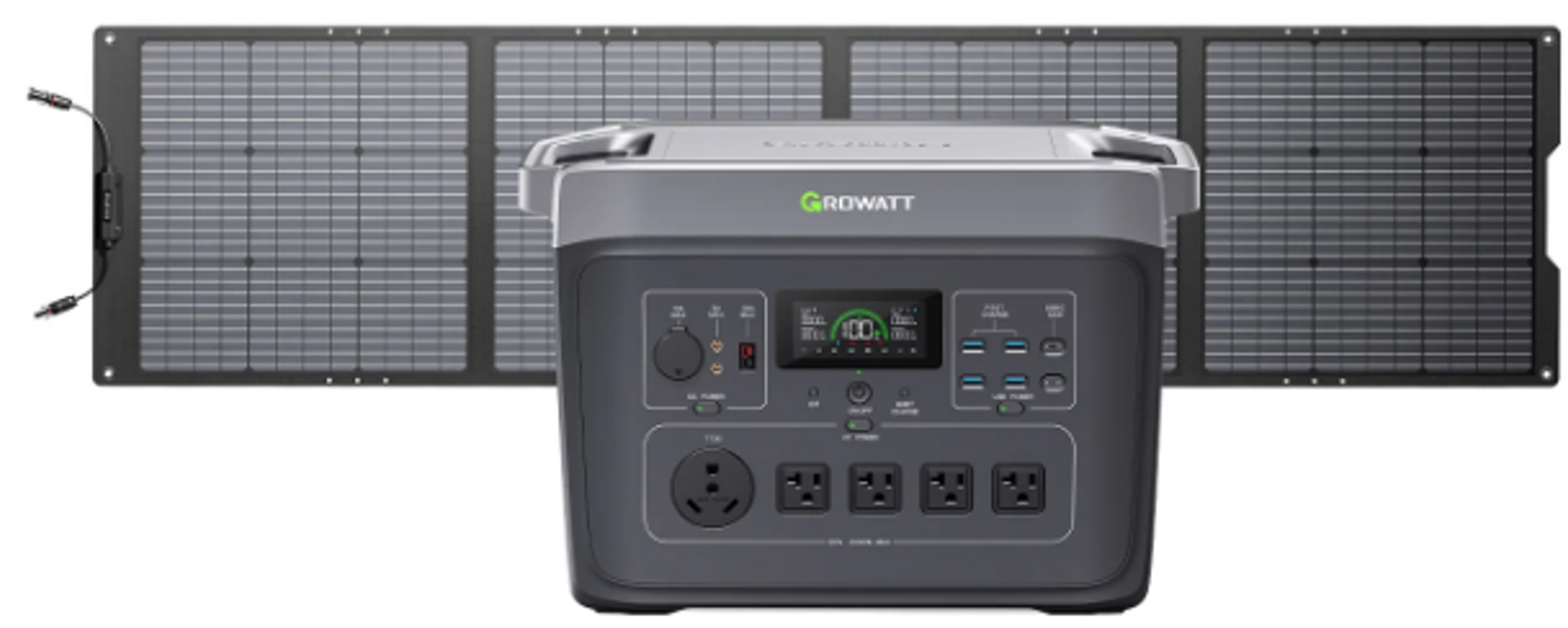 Bilden på Growatt INFINITY 2000 PRO med solpanel