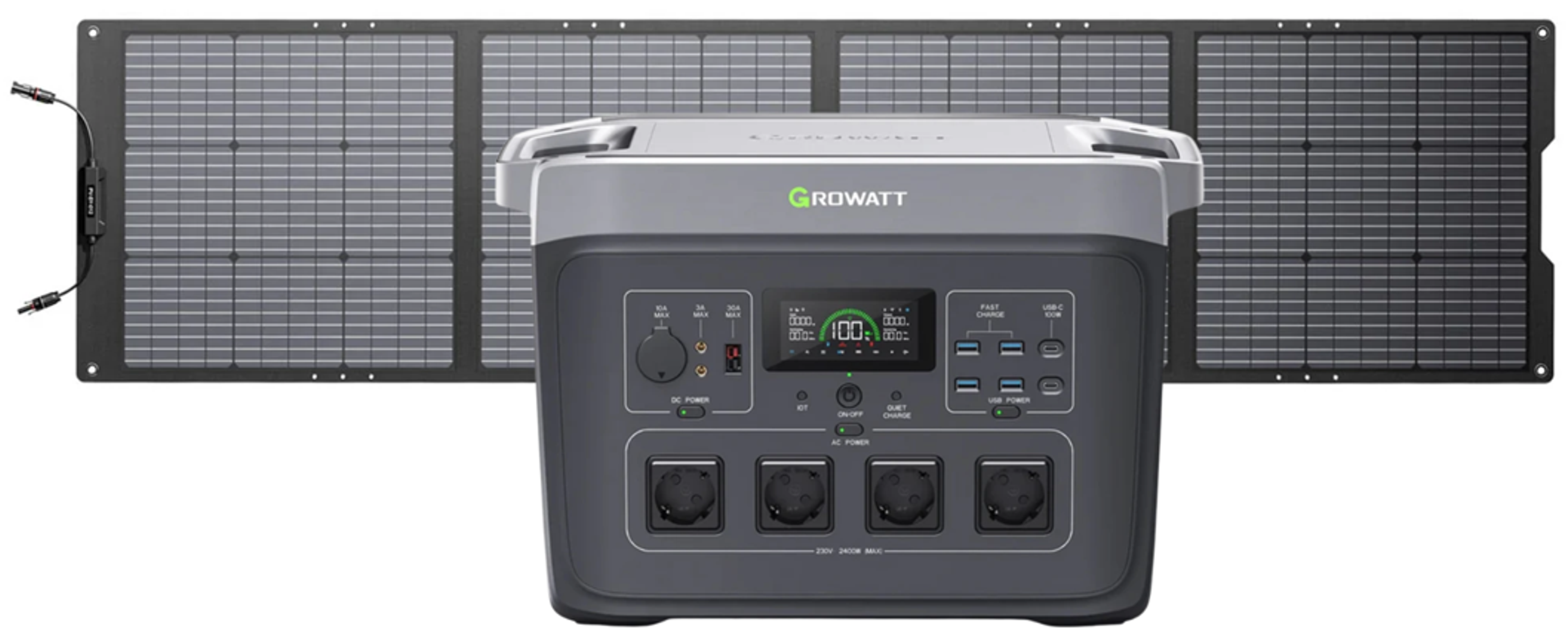 Bilden på Growatt INFINITY 2000 PRO med solpanel