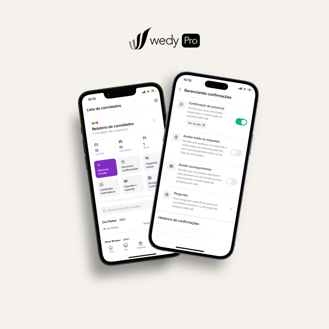 Wedy Pro: Lista de Convidados