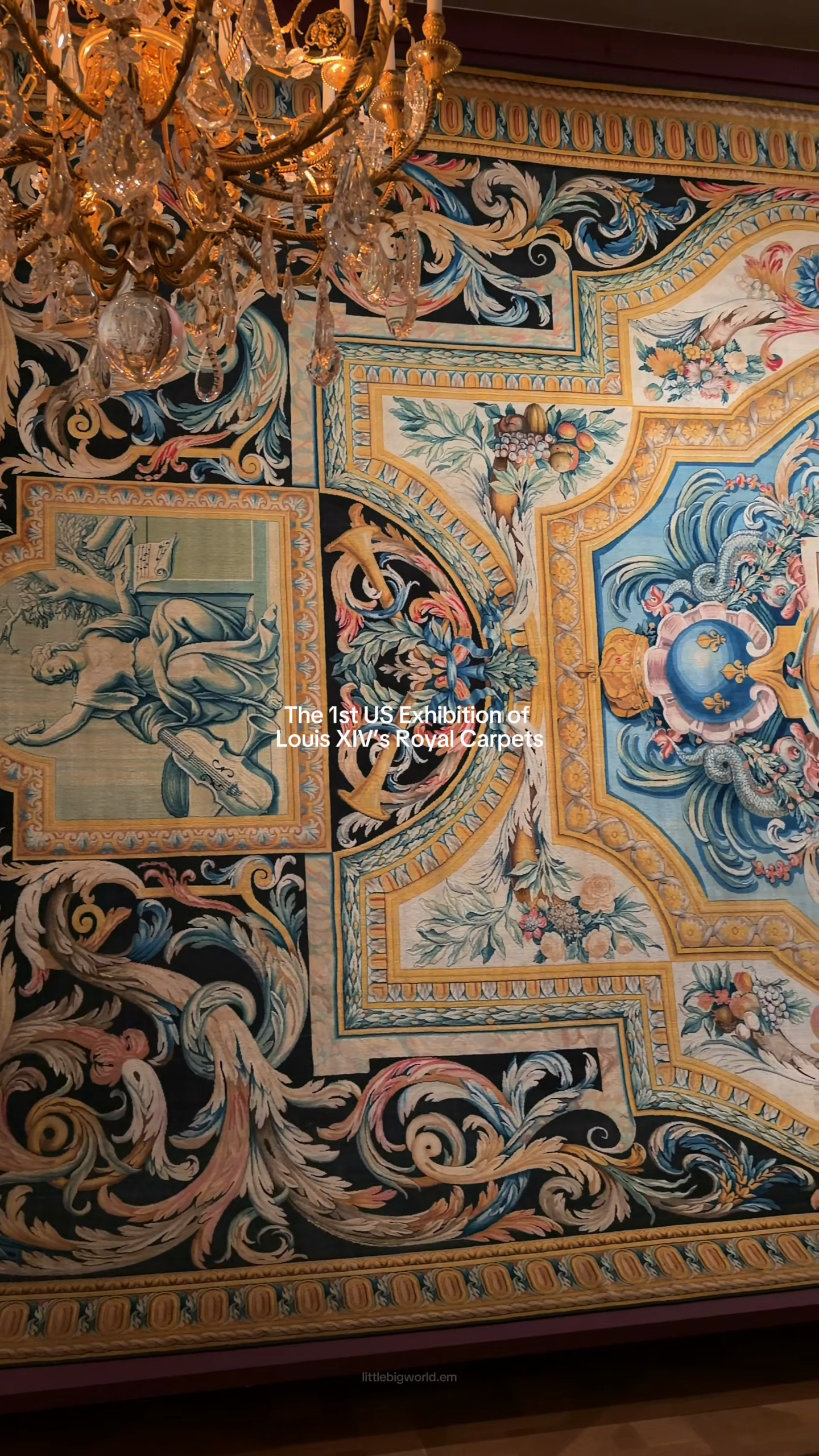 A detail of patterned royal carpets in the exhibition at The Met.
