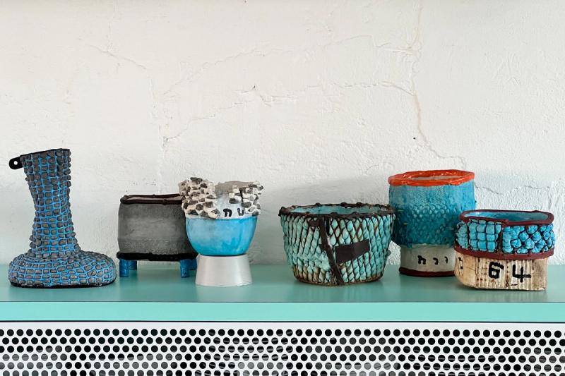 Cement vessels made by a craftsman in northeastern Thailand,  recently acquired by Navone. (Courtesy OTTO Studio)