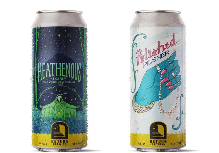 Return Brewing’s inaugural beers, Heathenous and Polished Pilsner.