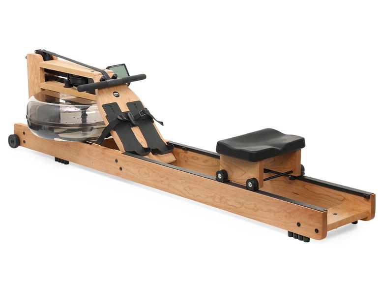 A WaterRower machine on a white background.