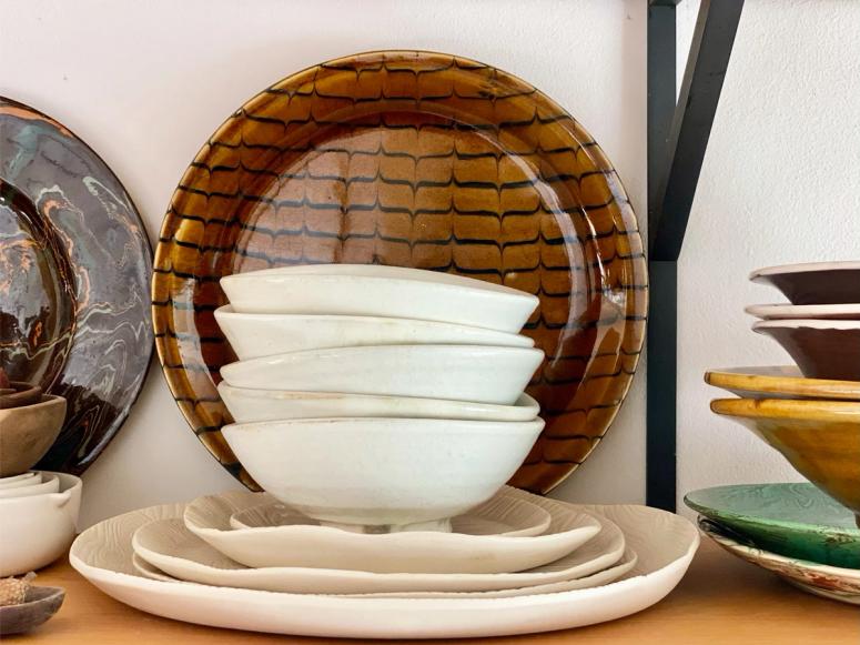 Object No. 118, a set of white ceramic bowls, in the New York City home of Kate Berry, chief creative officer of Domino magazine.