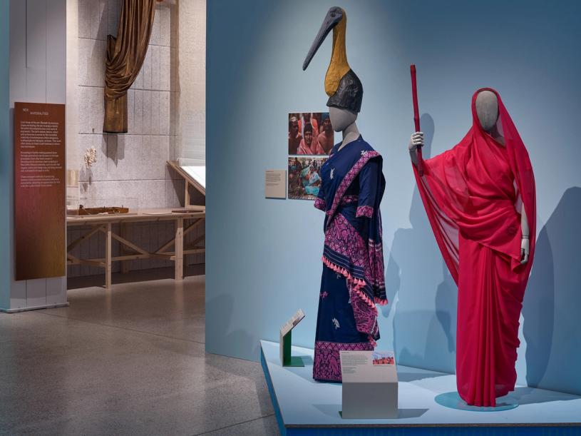 View of “The Offbeat Sari” exhibition at the Design Museum in London. (Photo: Andy Stagg. Courtesy the Design Museum)