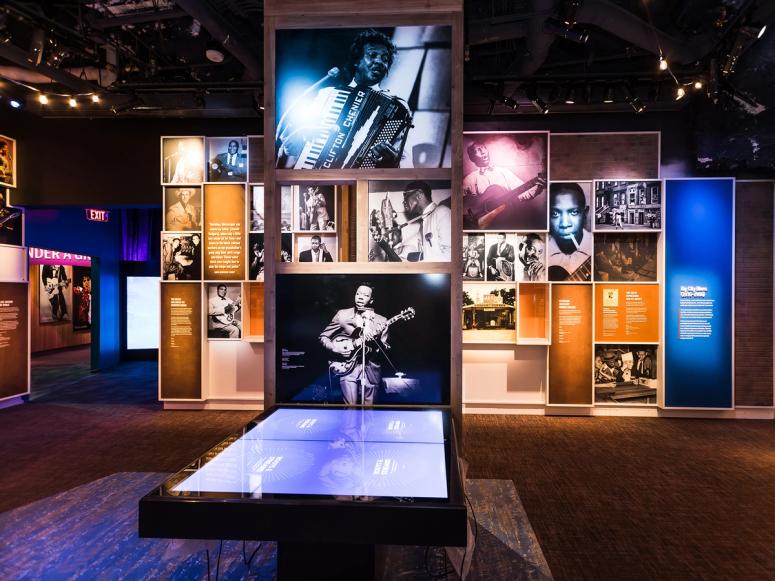 A photo display in the Nashville Museum of African American Music.