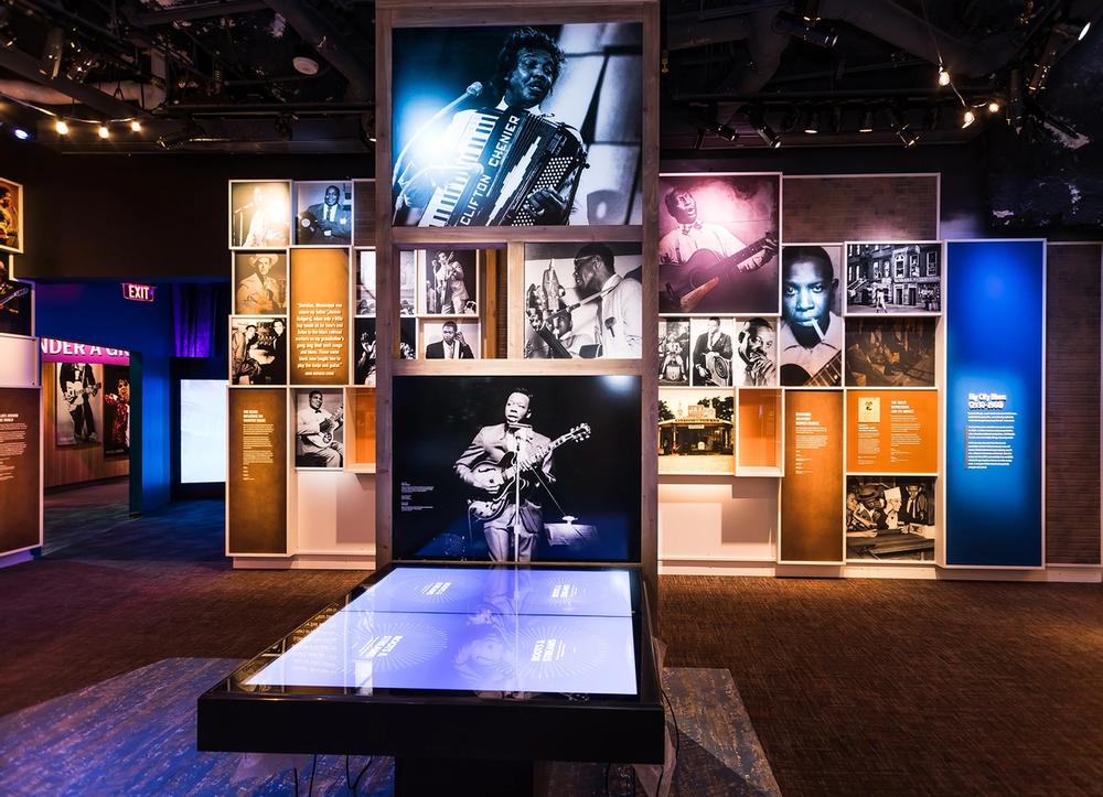 A photo display in the Nashville Museum of African American Music.