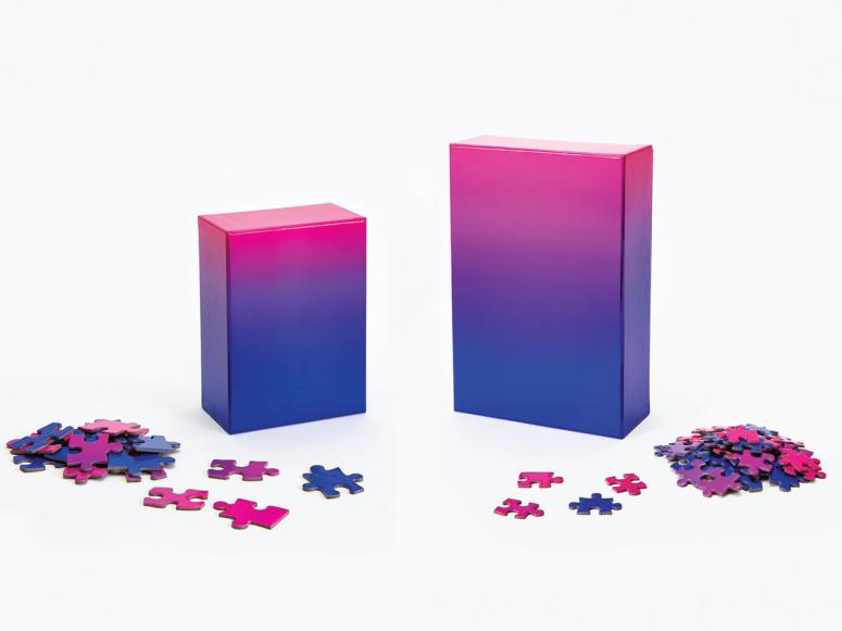 A blue and purple ombre puzzle.