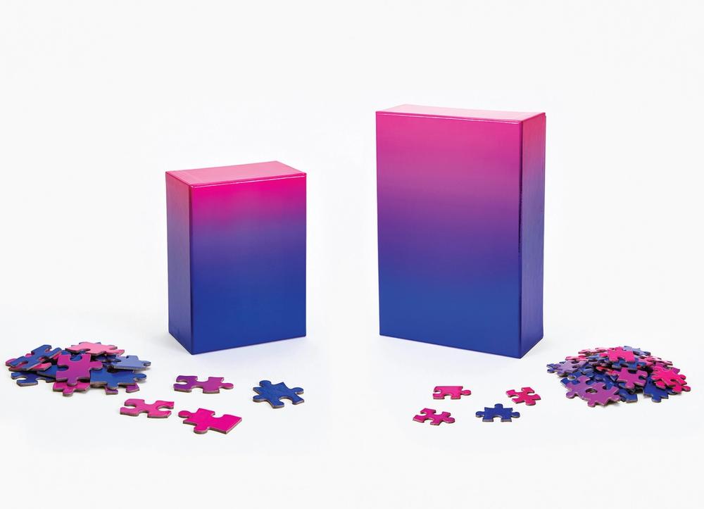 A blue and purple ombre puzzle.