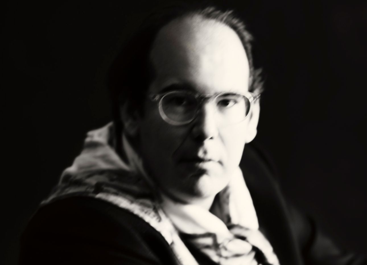 black and white photo of scholar and critic Donatien Grau