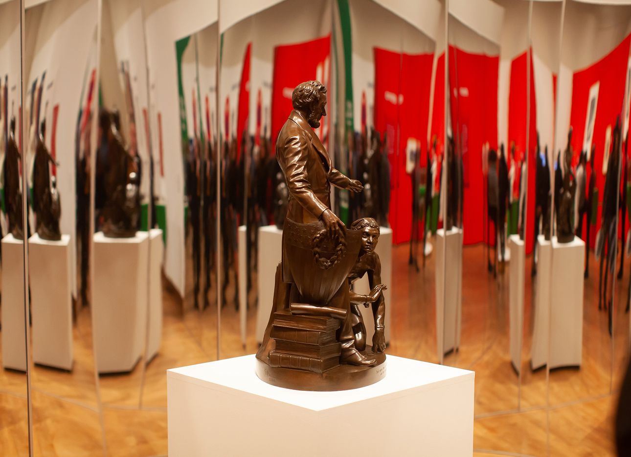 One of three versions of Thomas Ball’s sculpture “Emancipation Group” on view at “re:mancipation.” (Courtesy the Chazen Museum of Art and the Colby College Museum of Art)
