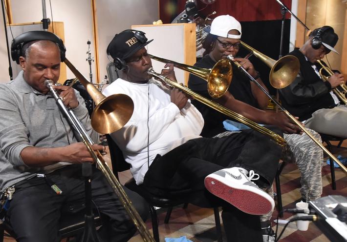 The Rebirth Brass Band in a still from “Take Me to the River: New Orleans.” (Courtesy “Take Me to the River: New Orleans”)