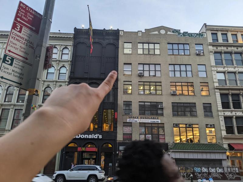 Tatarsky, pointing to the loft they used to live in.