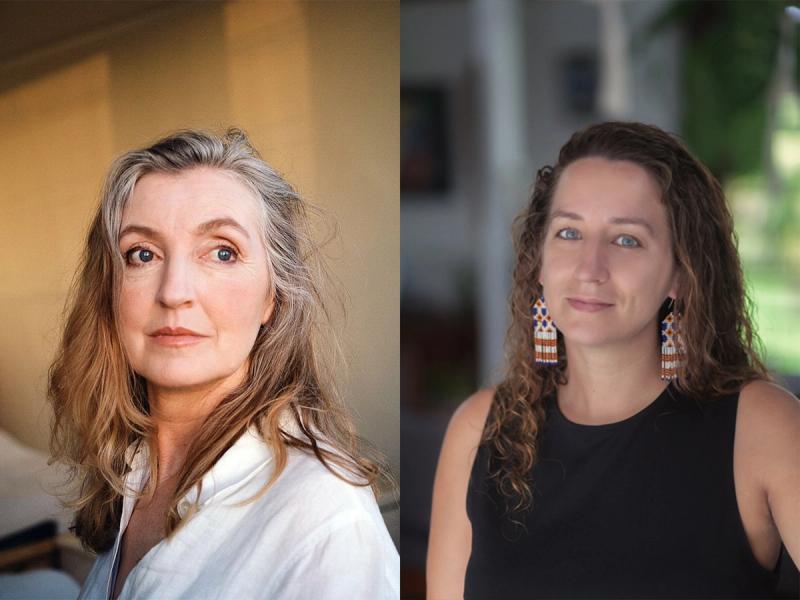 Left: Rebecca Solnit. (Photo: Trent Davis Bailey). Right: Thelma Young Lutunatabua. (Courtesy Haymarket Books)