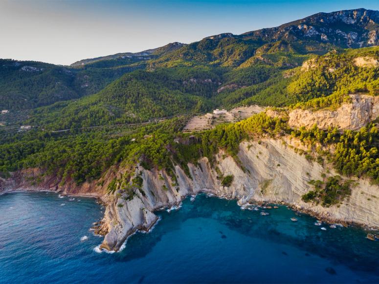 Aerial view of the new Son Bunyola hotel in Mallorca, Spain. (Courtesy Son Bunyola)